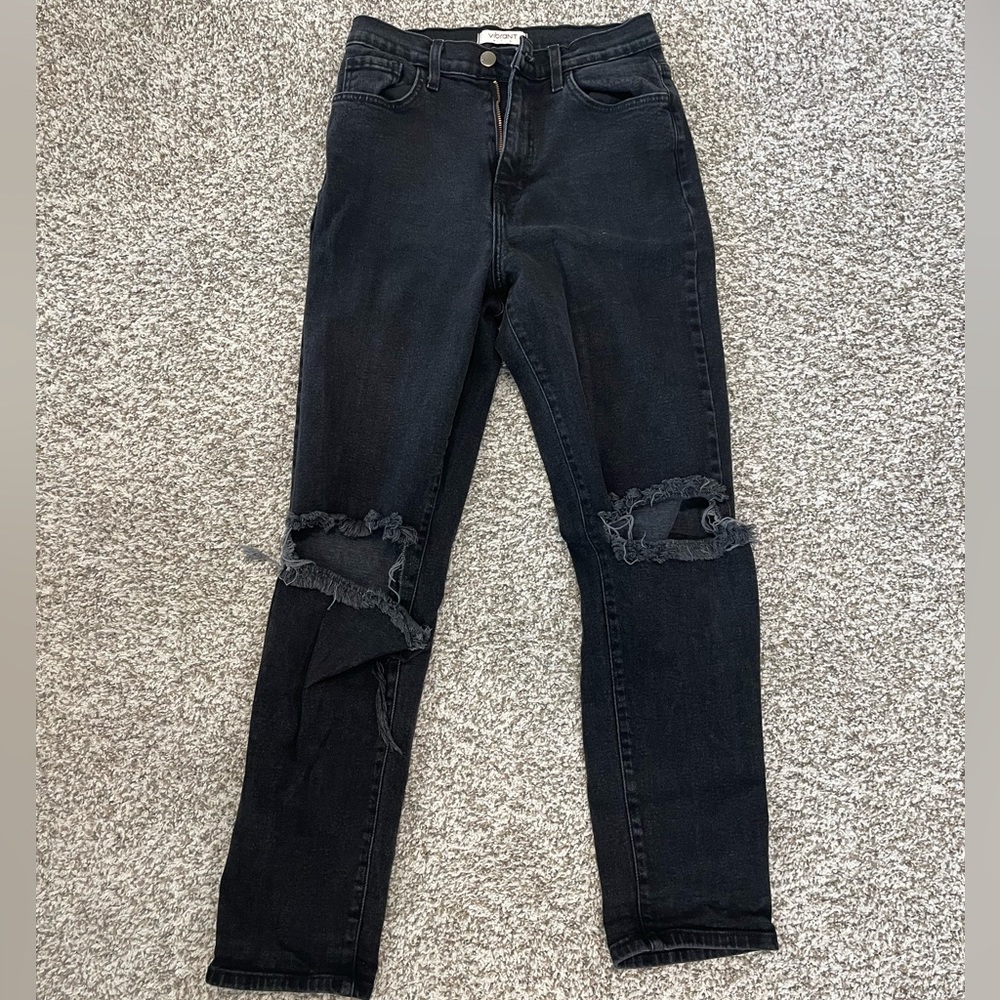 Distressed Black Jeans from Vibrant